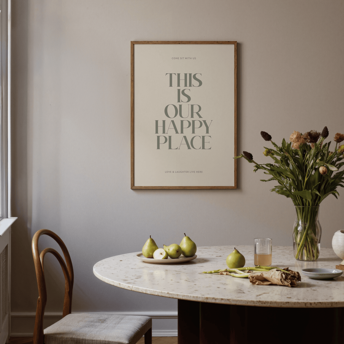 Inspirational Wall Sign wall art with Green and Beige for cozy reading nook