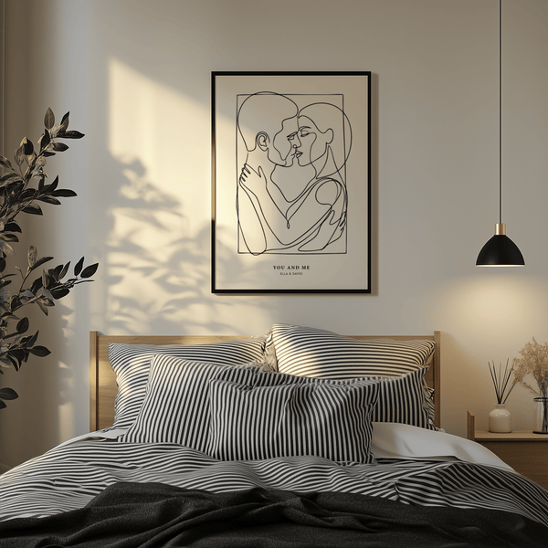 Abstract Figures art print with White background for modern bedroom wall