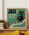 Jazz Club Art Print with bold colors for creative spaces wall art