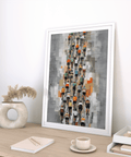 Room setting with Bicycle Racing Poster above minimalist desk