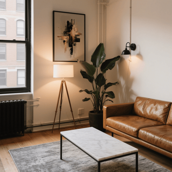 Chic Black and Gold Poster highlighting Yellow, Beige, and Black colors for lounge