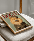 Pomeranian Soldier Art wall art with gold accents for stylish entryway