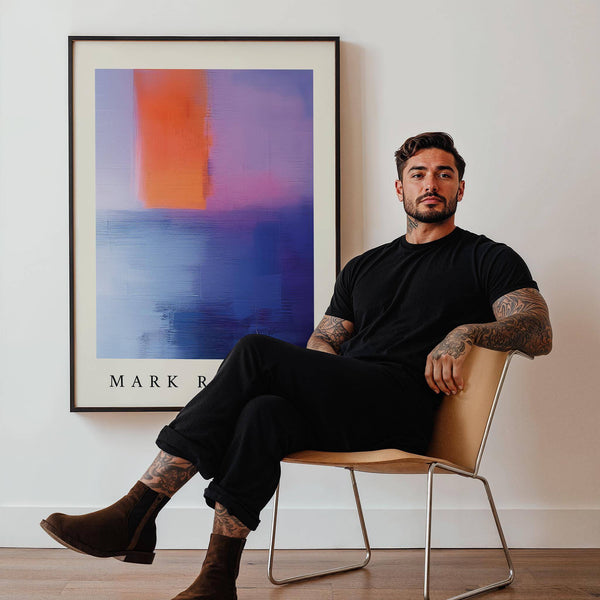 Living room decor with Rothko art inspired abstract art