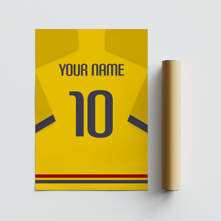 Close-up Ecuador Football  Shirt Poster highlighting the number 10 on the jersey graphic