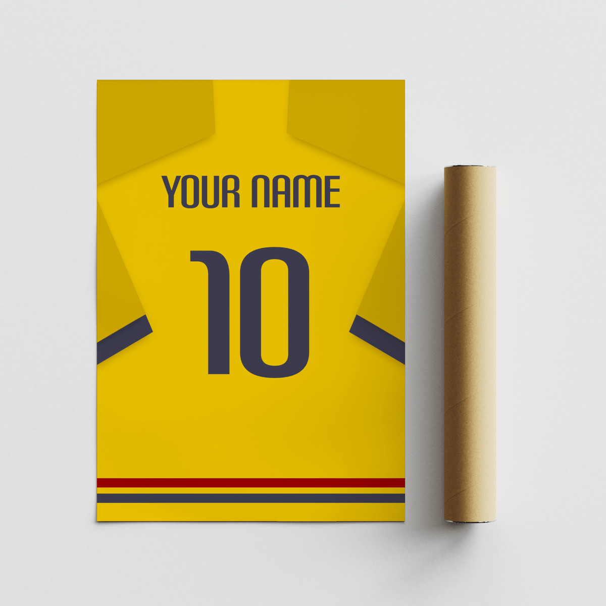 Close-up Ecuador Football  Shirt Poster highlighting the number 10 on the jersey graphic