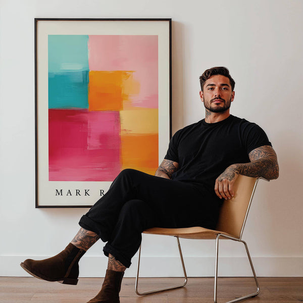 abstract art with pink and warm tones for home decor