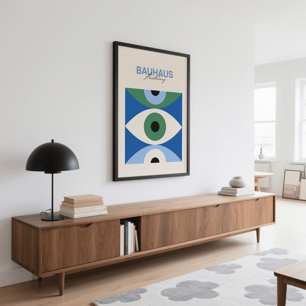 Eye Art Print shows blue, white, green hues for creative studio wall art