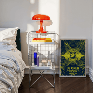 Dynamic linework Us Open Art Print featuring circular ripples, wave shapes, and US OPEN Flushing Meadows text