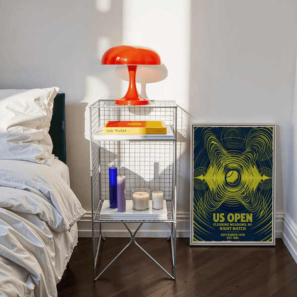 Dynamic linework Us Open Art Print featuring circular ripples, wave shapes, and US OPEN Flushing Meadows text