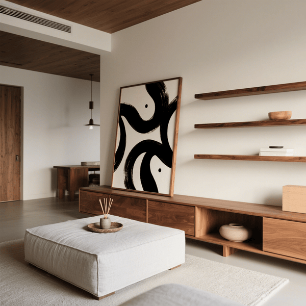 Contemporary black and white posters wall art for home office, Black, poster