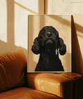 Black Poodle Wall Art in neutral colors for hallway, print