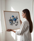 Square Greece art print Santorini wall art for modern home decor
