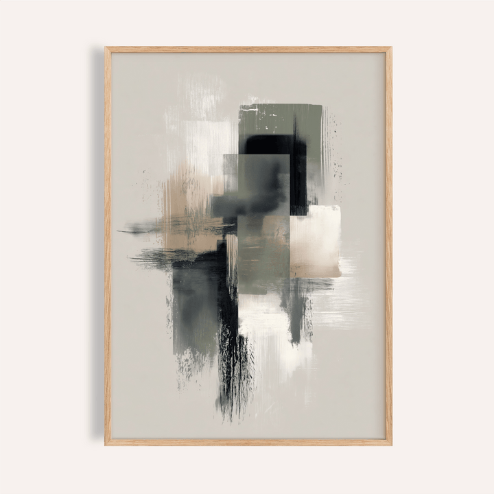 Neutral Wabi Sabi Wall Art in Green, Gold, Gray and Beige for living room print