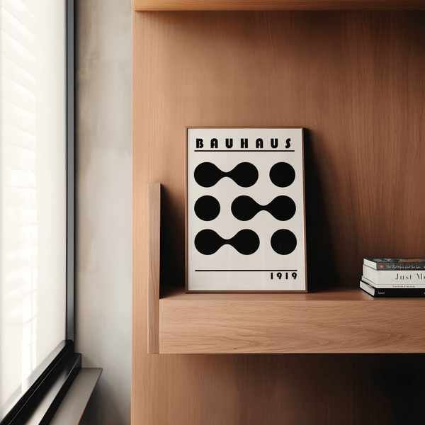 Minimalist Geometric Print for bedroom in black and white colors