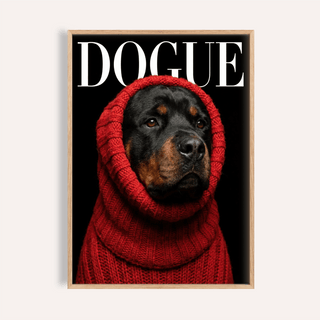 Rottweiler Art poster with Red, Black, and White for living room wall