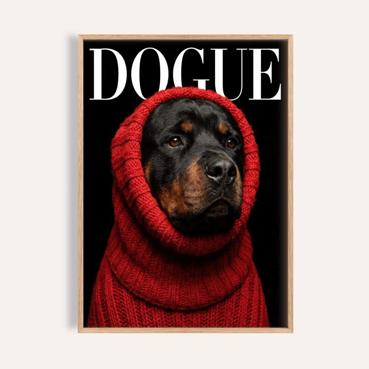 Rottweiler Art poster with Red, Black, and White for living room wall