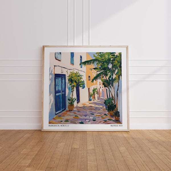 Morocco Wall Art capturing peaceful architecture in golden tones.