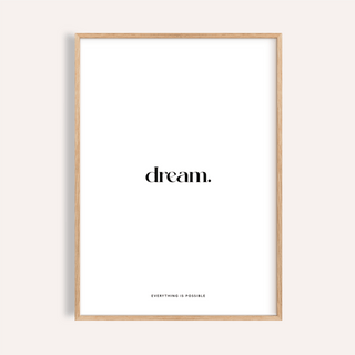Personalised Quote Poster in Black and White for home office wall art