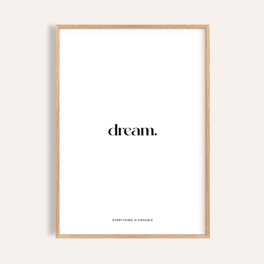 Personalised Quote Poster in Black and White for home office wall art