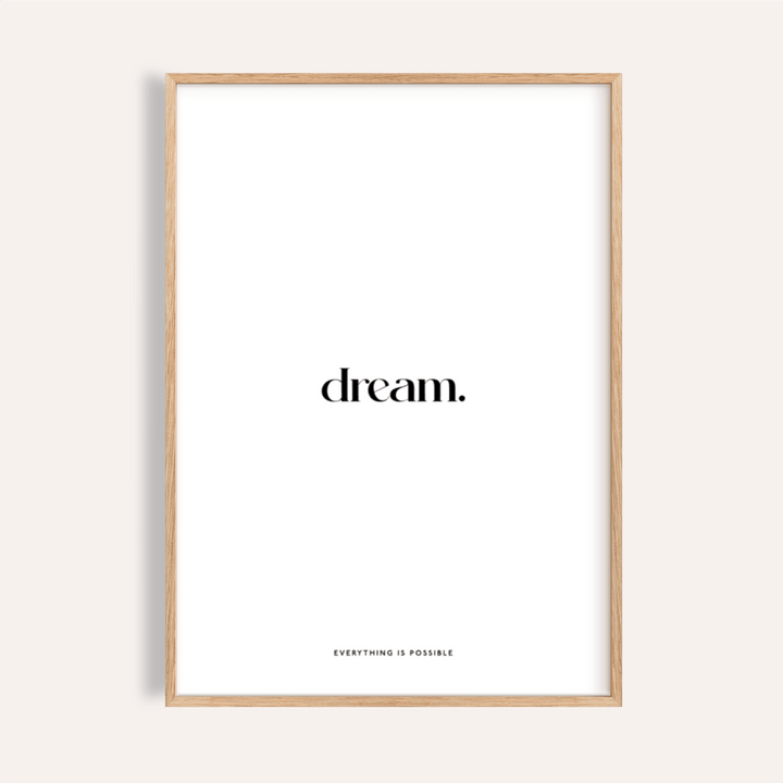 Personalised Quote Poster in Black and White for home office wall art