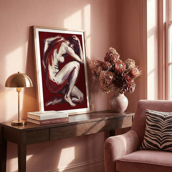 Figurative Art Print artwork poster of an abstracted nude figure study