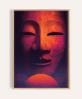Dreamy Mask Wall Art in red and purple for living room poster