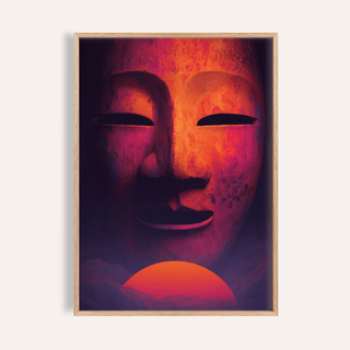 Dreamy Mask Wall Art in red and purple for living room poster