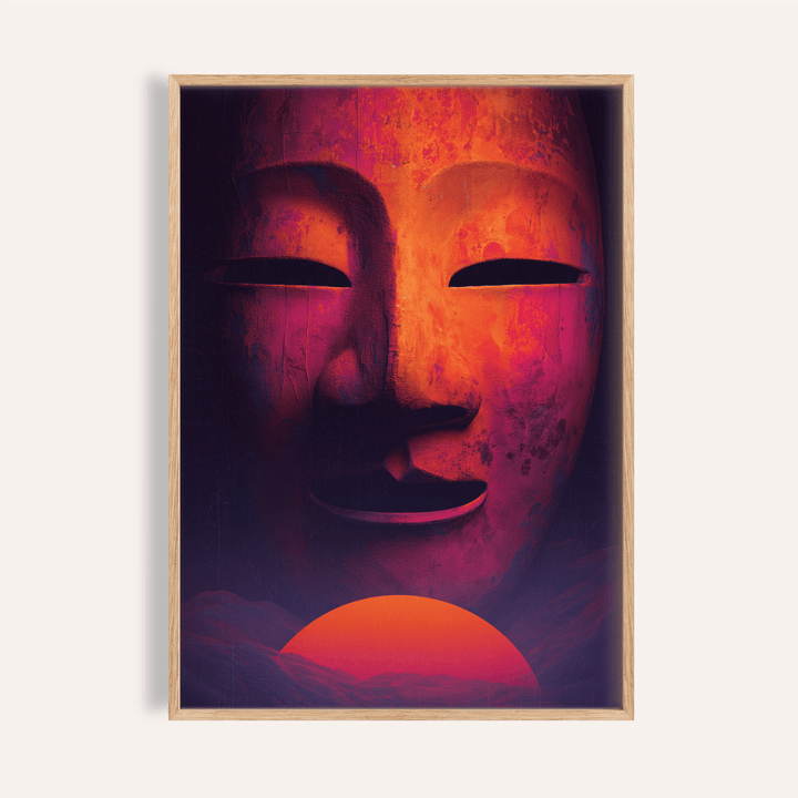 Dreamy Mask Wall Art in red and purple for living room poster
