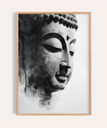 Buddha Art Print in Black and White for living room wall art