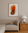 Orange Shapes Art Print showing curved outline and organic layering