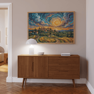 Multicolored Sunset Scenery Wall Art for entryway wall art print