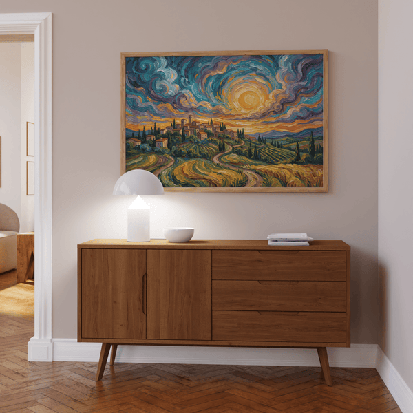 Multicolored Sunset Scenery Wall Art for entryway wall art print