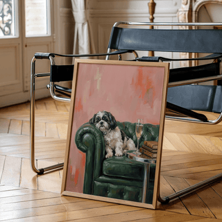Shih Tzu Dog Print with elegant colors, perfect for a bedroom art print