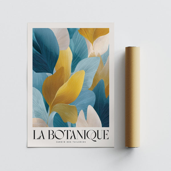 Contemporary wall art with botanical leaves, luxurious wall art