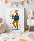 Whimsical Giraffe Music Art Print, multicolored, art print for den