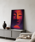 Dreamy Mask Wall Art perfect for hallway, purple wall decor