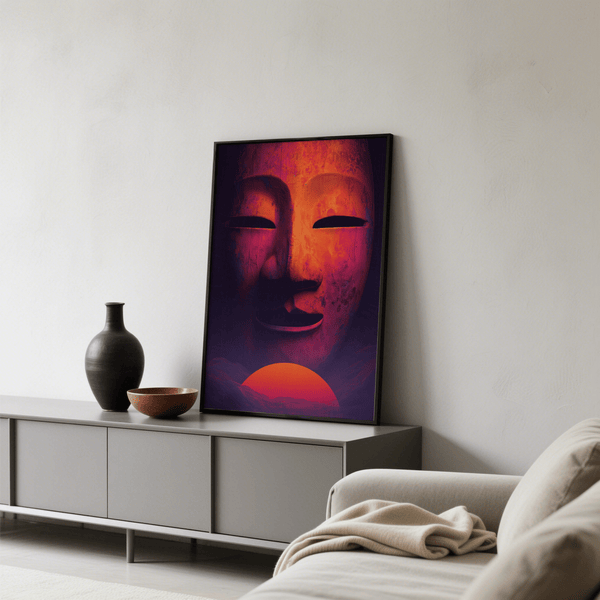Dreamy Mask Wall Art perfect for hallway, purple wall decor