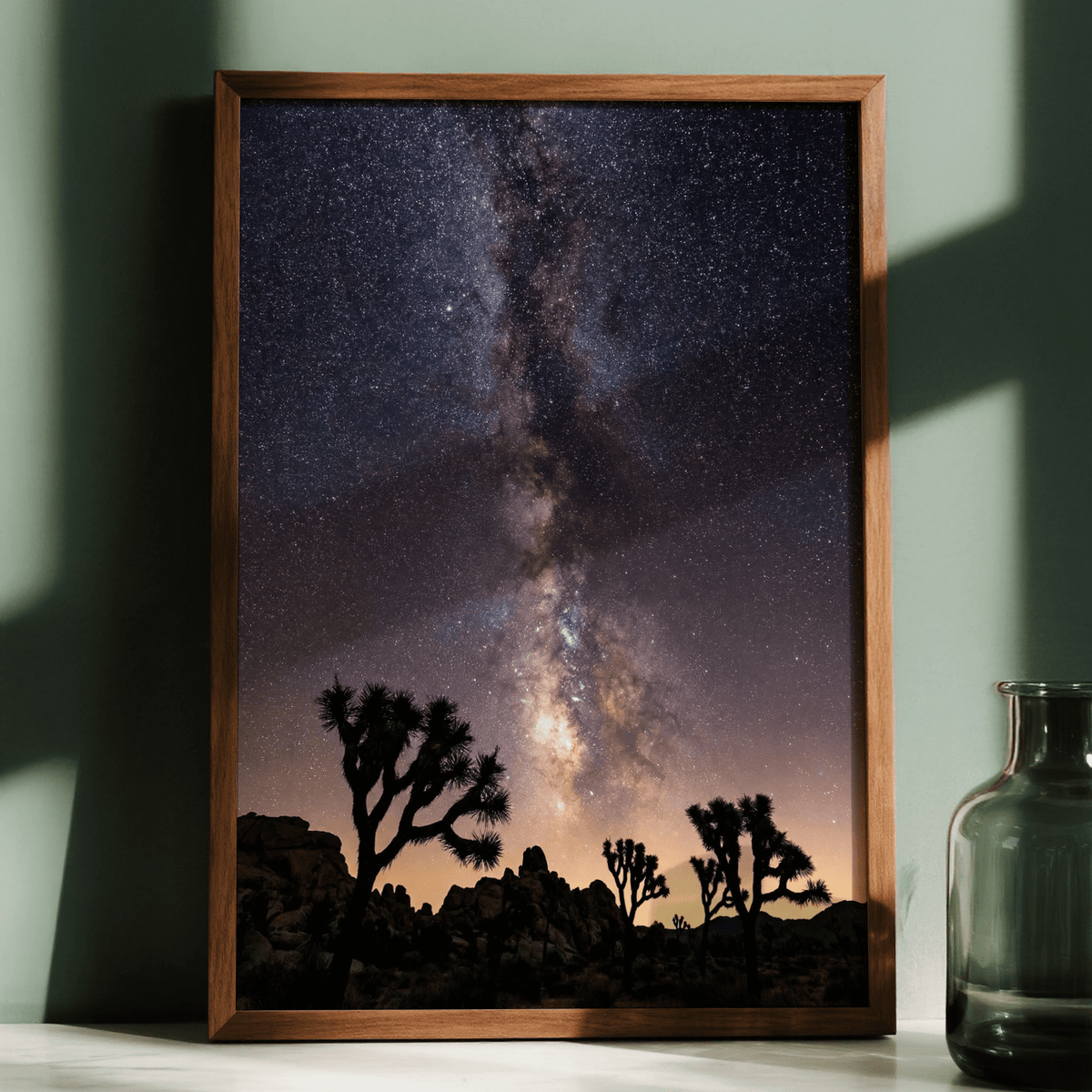 Night Desert Poster colorful Black and Yellow tones for creative studio