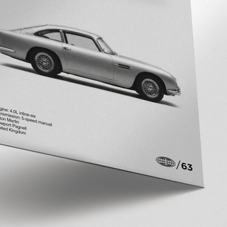 Aston Martin Art Print wall art with Black and White for hallway decor