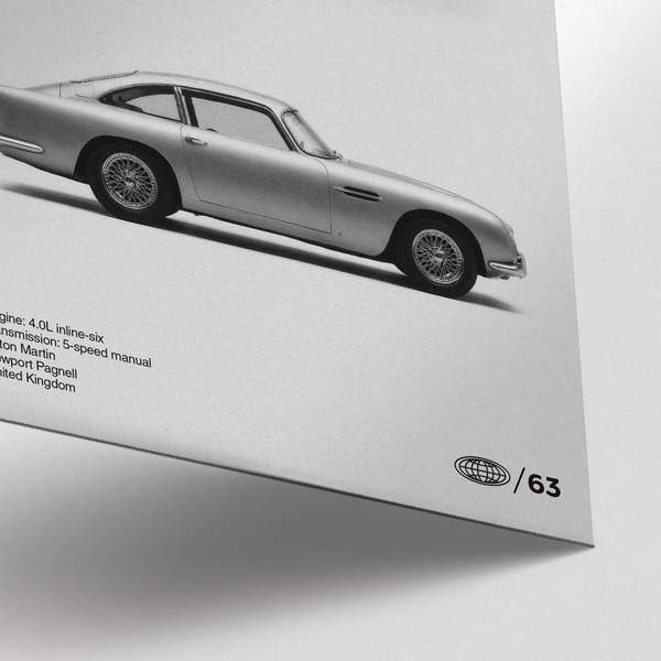 Aston Martin Art Print wall art with Black and White for hallway decor