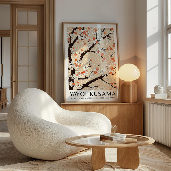 Modern Cherry Blossom Tree Art with clean lines and natural shapes.