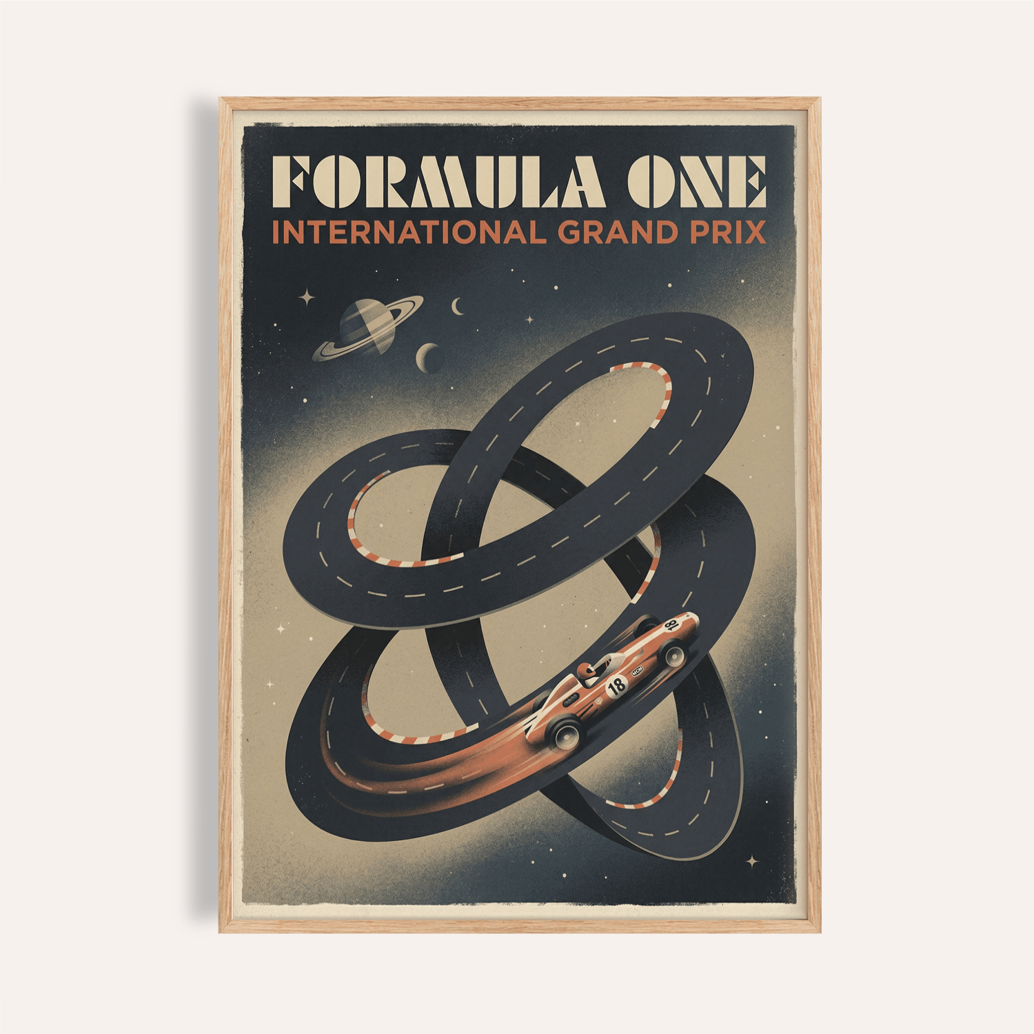 Racing Car Wall Art | Retro Formula Poster