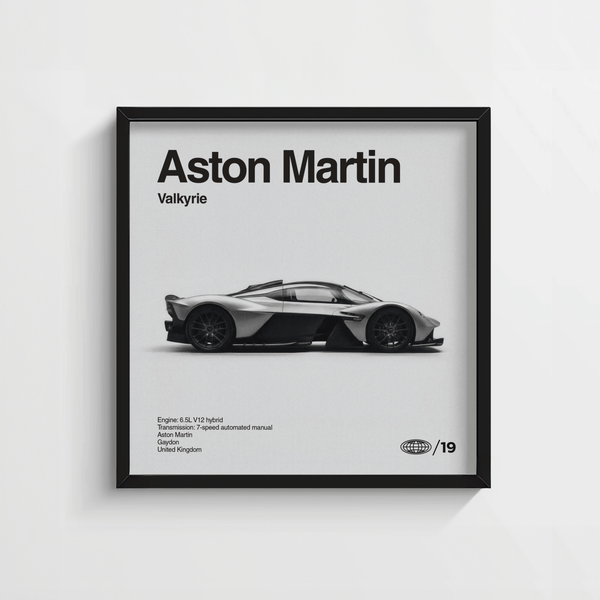 Aston Martin Wall Art with minimal Black and White palette for lounge