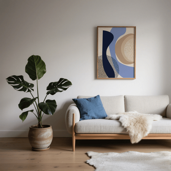 Modern Poster Design wall art with modern patterns in Brown and Beige