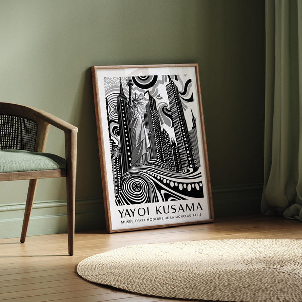 Eye-catching Kusama-inspired New York Cityscape wall art for decor