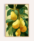 Pear Wall Art in yellow and green for kitchen wall art print