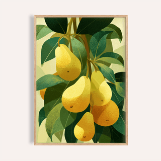 Pear Wall Art in yellow and green for kitchen wall art print