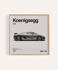 Koenigsegg Art Print in Gray and White for living room wall art