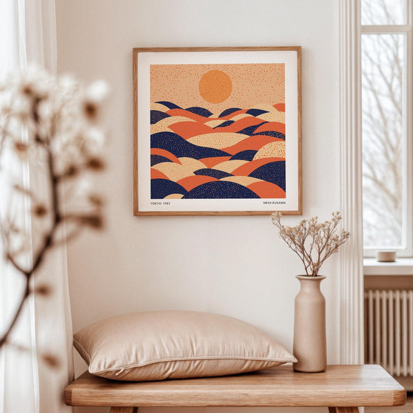 Geometric and surreal abstract wall art colorful for living rooms