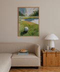 Low-angle Golf Landscape Wall Art featuring ball shadow and bunker